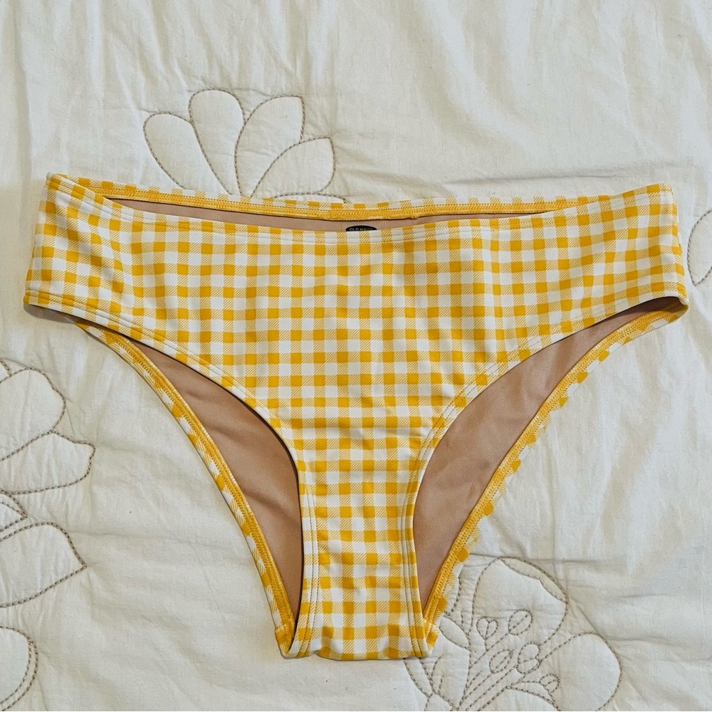 Old Navy Gingham Hipster Bikini Swim Bottom - Yellow & White